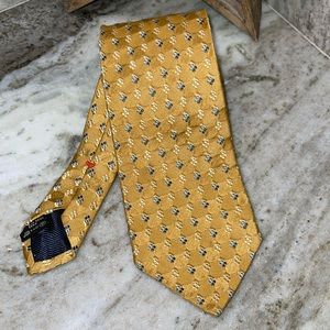 Ermenegildo Zegna Silk Printed Yellow Tie